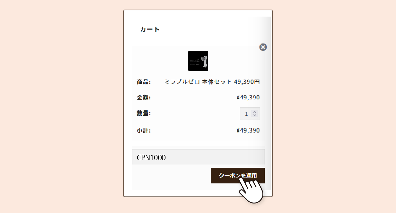 STEP3 クーポンを入力